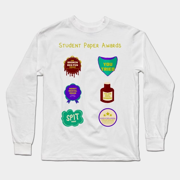 College Paper Award Set Long Sleeve T-Shirt by LochNestFarm